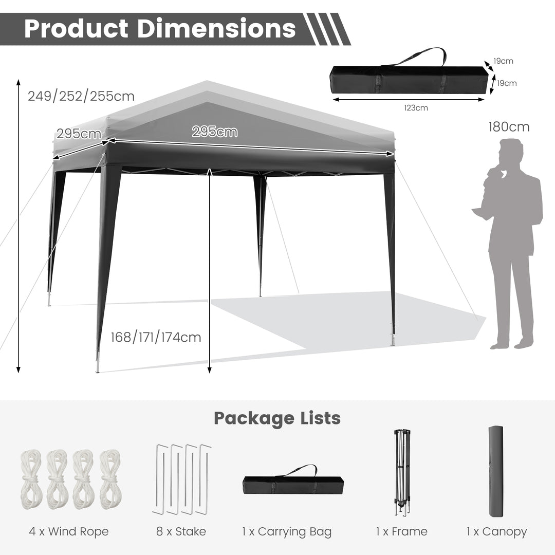 295 x 295 CM Outdoor Portable Instant Pop up Canopy with Carrying - TidySpaces