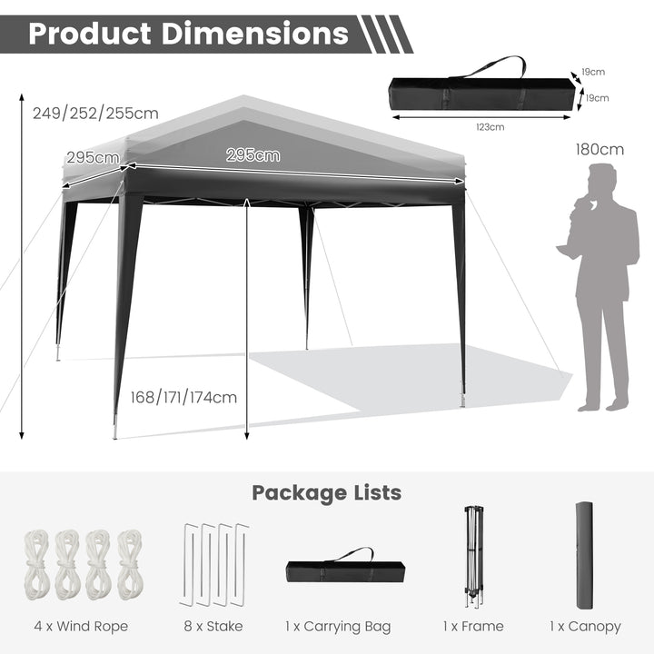 295 x 295 CM Outdoor Portable Instant Pop up Canopy with Carrying - TidySpaces