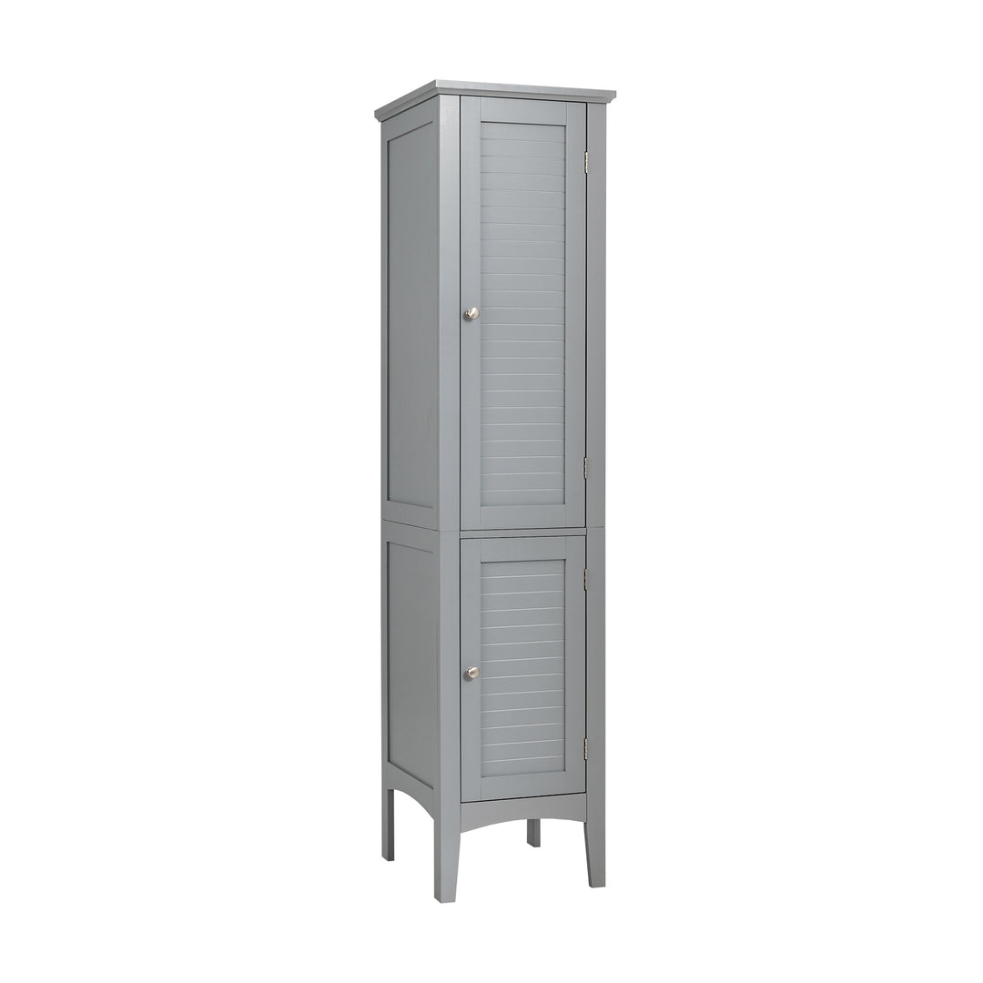 2-Door 160cm High Freestanding Bathroom Cabinet with 5-Tier Shelves