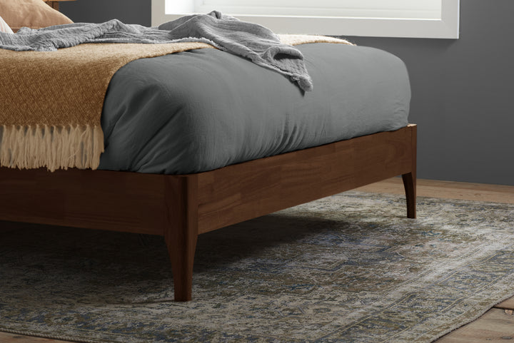 Halfden Modern Upholstered Bed with Bouclé Headboard and Sturdy Wooden Frame