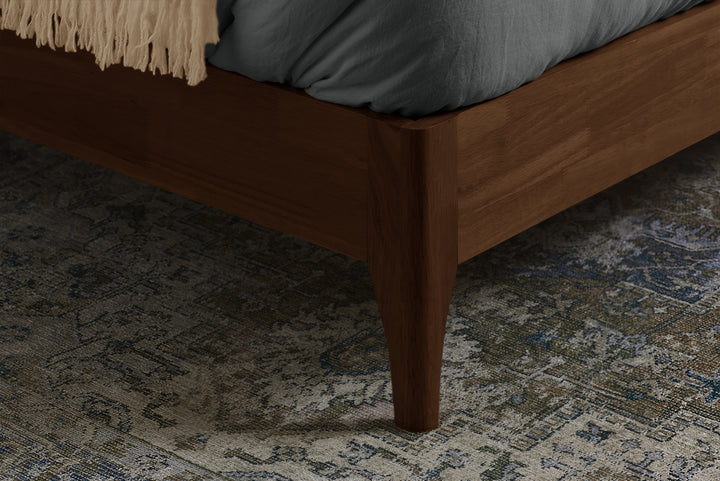 Halfden Modern Upholstered Bed with Bouclé Headboard and Sturdy Wooden Frame