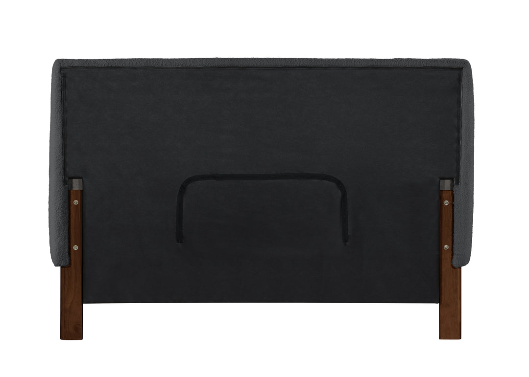 Halfden Modern Upholstered Bed with Bouclé Headboard and Sturdy Wooden Frame