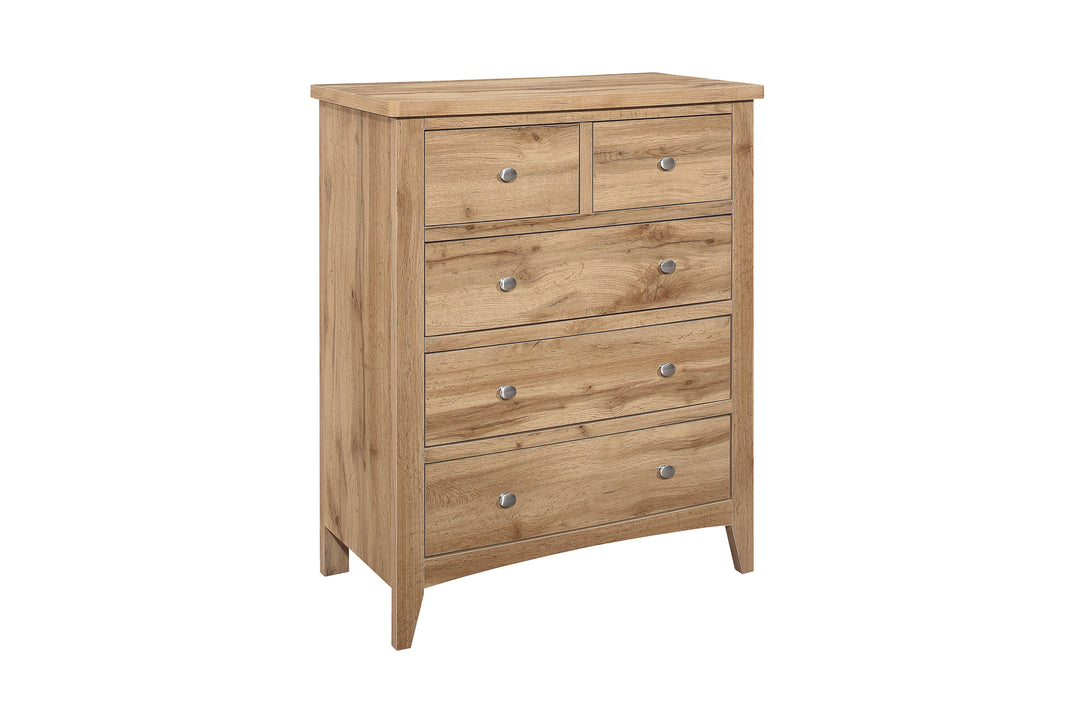 Hampstead 3+2 Chest Rustic Wood Storage for Stylish Homes