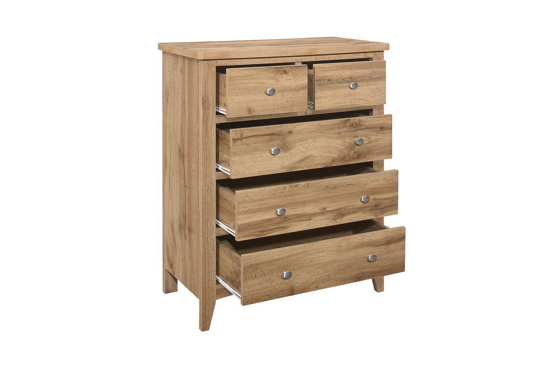 Hampstead 3+2 Chest Rustic Wood Storage for Stylish Homes