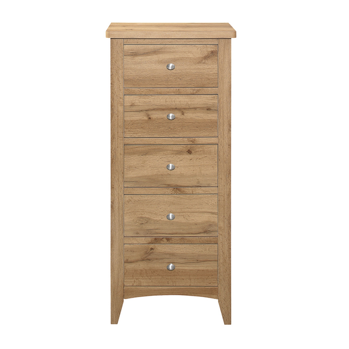 Hampstead 5 Drawer Tall Chest Rustic Design for Home Storage
