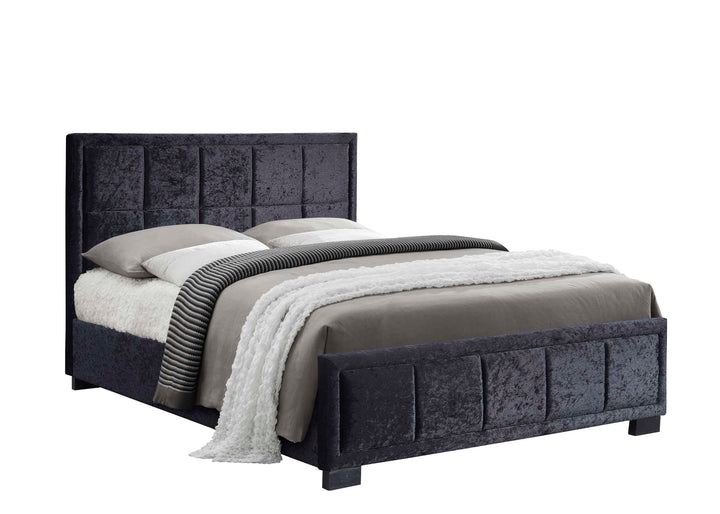 Hannover Fabric Bed Frame with Cushioned Headboard and Sprung Slatted Base
