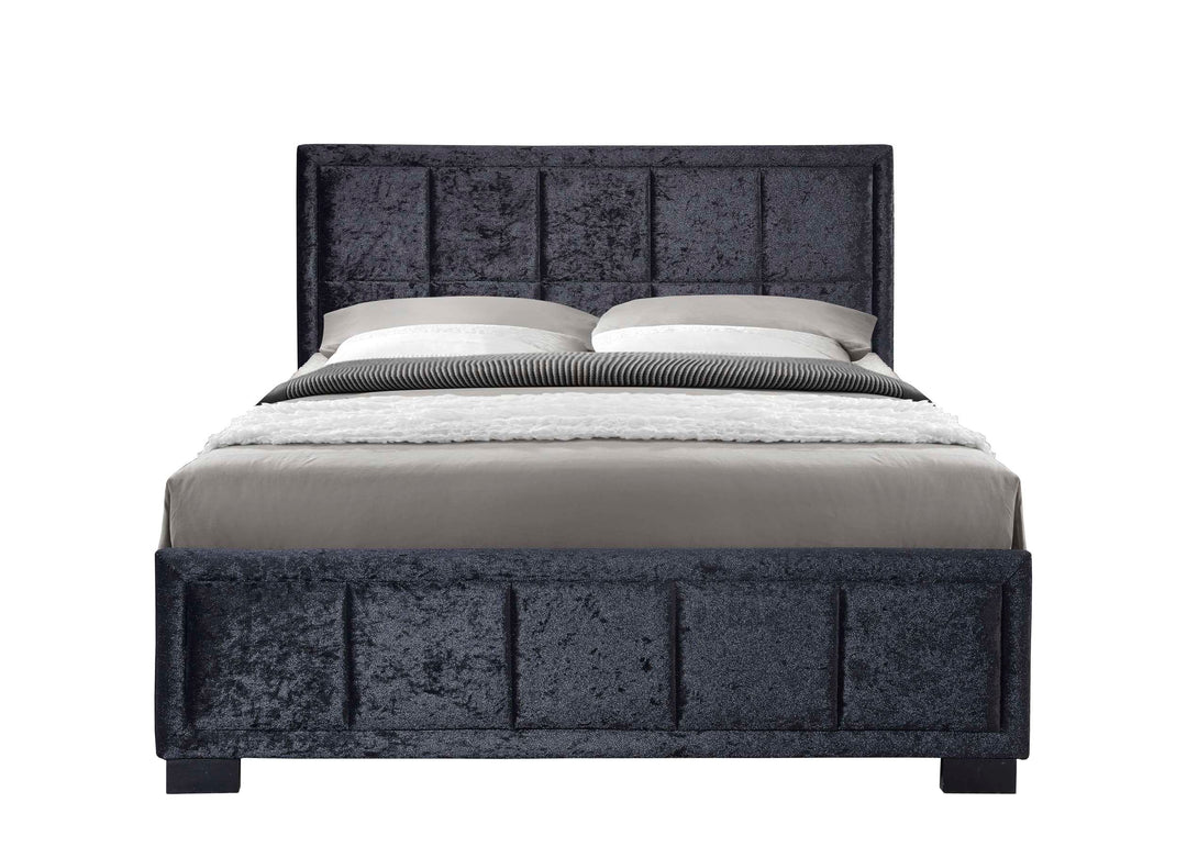 Hannover Fabric Bed Frame with Cushioned Headboard and Sprung Slatted Base