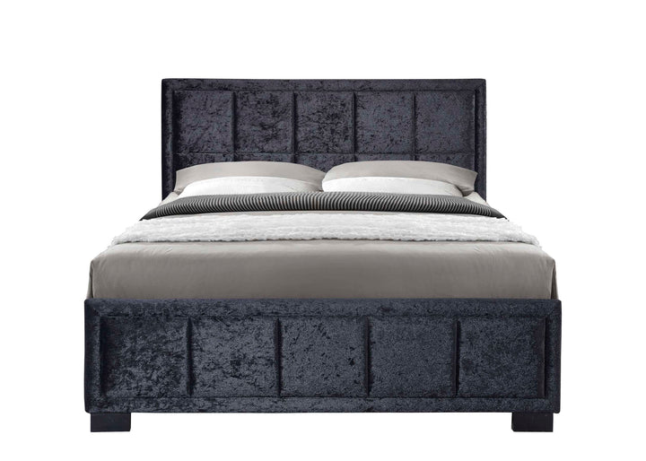 Hannover Fabric Bed Frame with Cushioned Headboard and Sprung Slatted Base