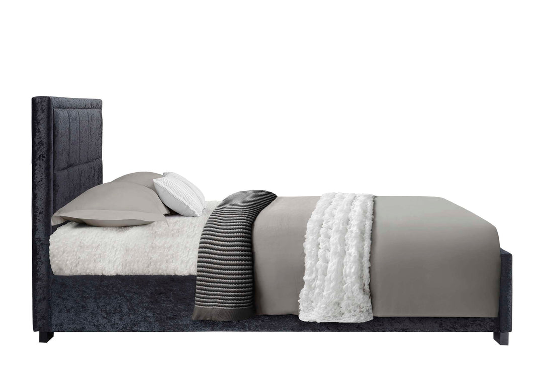 Hannover Fabric Bed Frame with Cushioned Headboard and Sprung Slatted Base