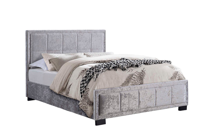 Hannover Fabric Bed Frame with Cushioned Headboard and Sprung Slatted Base