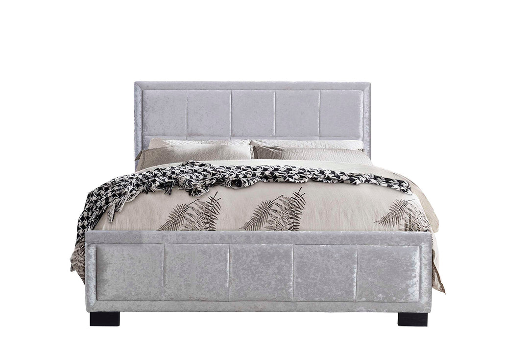 Hannover Fabric Bed Frame with Cushioned Headboard and Sprung Slatted Base