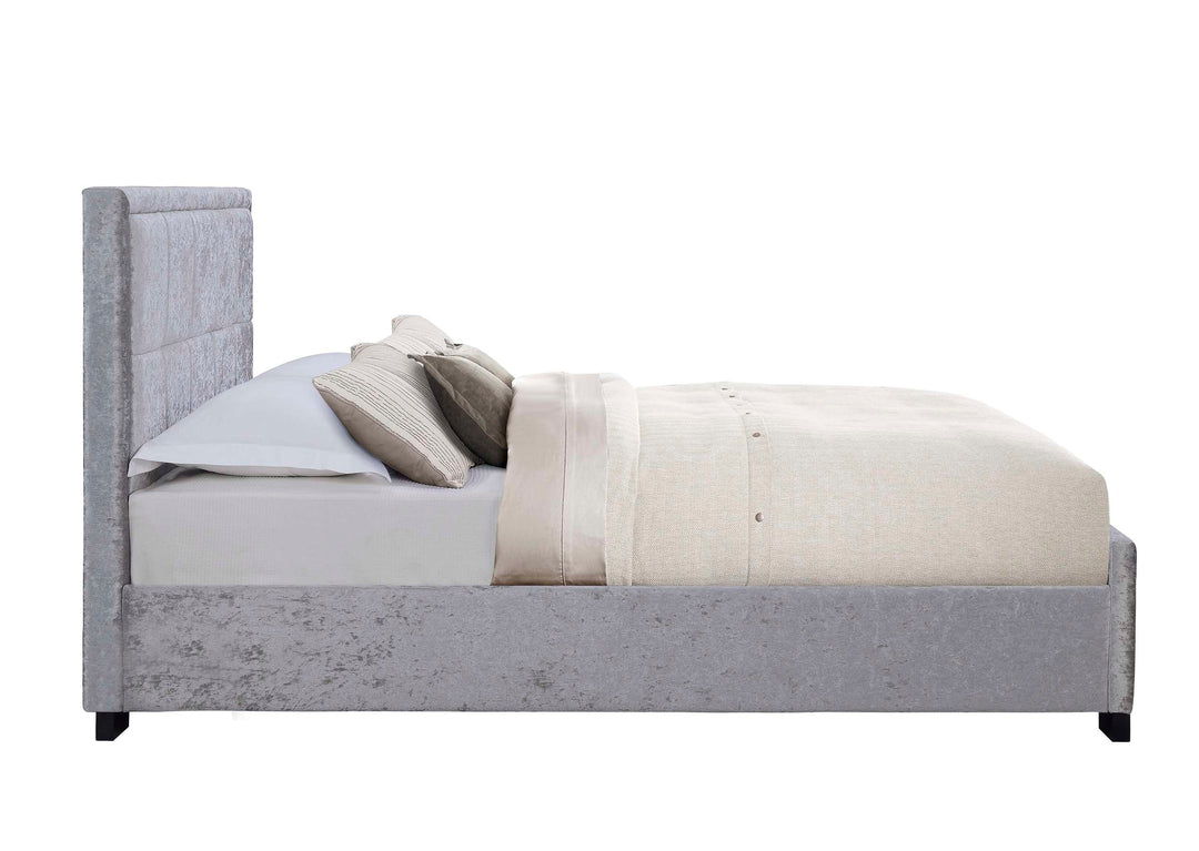 Hannover Fabric Bed Frame with Cushioned Headboard and Sprung Slatted Base