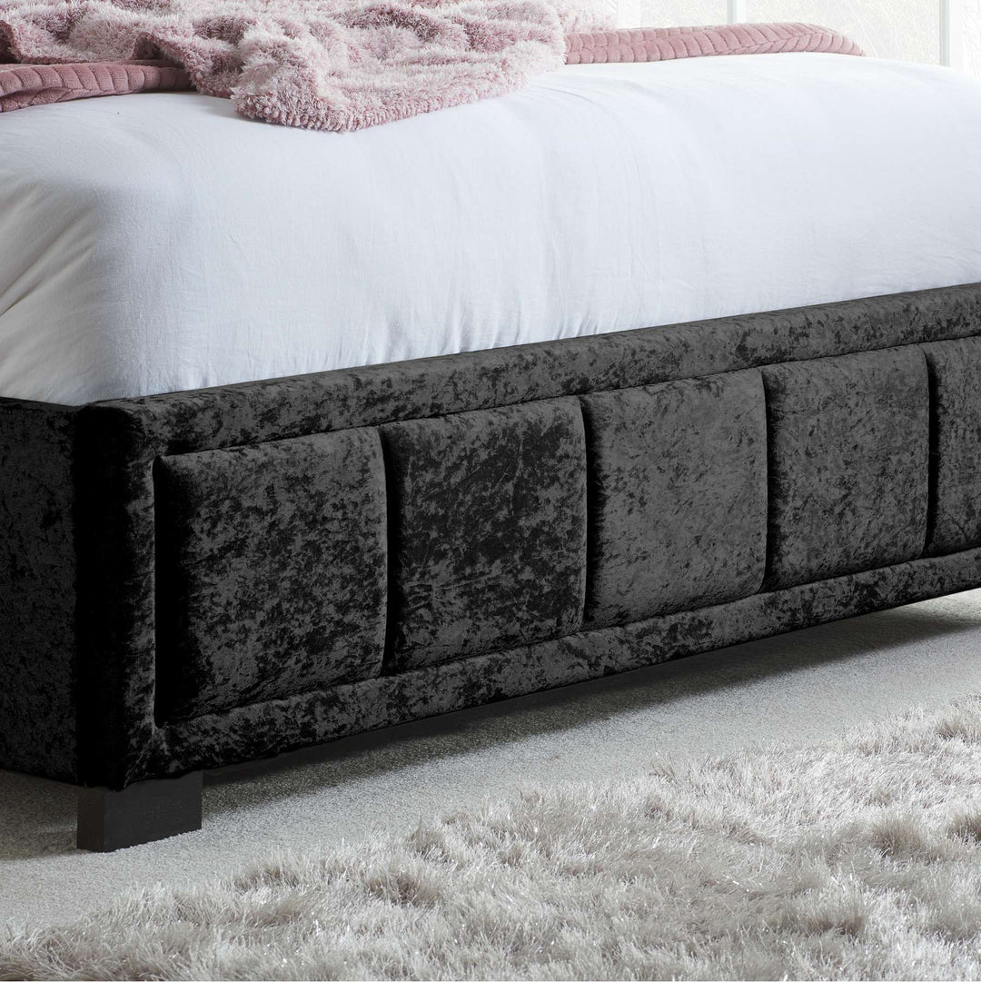 Hannover Fabric Bed Frame with Cushioned Headboard and Sprung Slatted Base