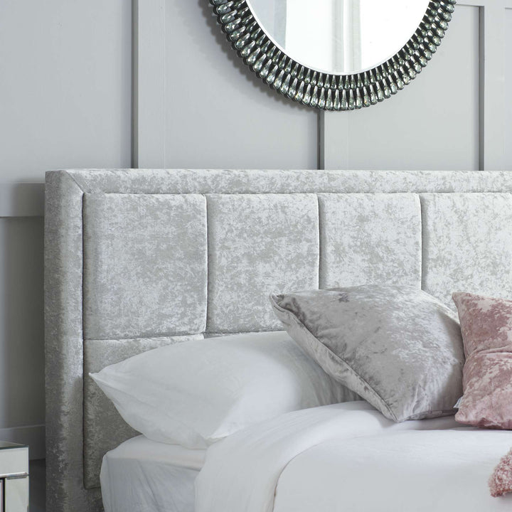 Hannover Fabric Bed Frame with Cushioned Headboard and Sprung Slatted Base