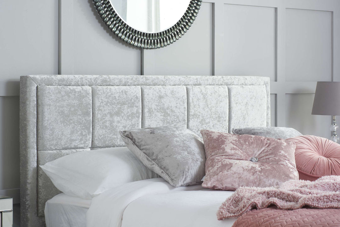 Hannover Fabric Bed Frame with Cushioned Headboard and Sprung Slatted Base