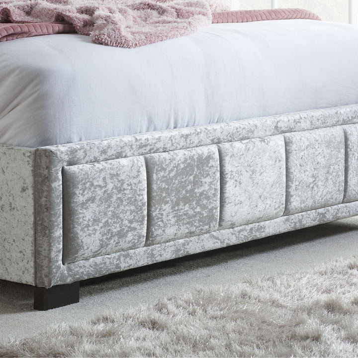 Hannover Fabric Bed Frame with Cushioned Headboard and Sprung Slatted Base