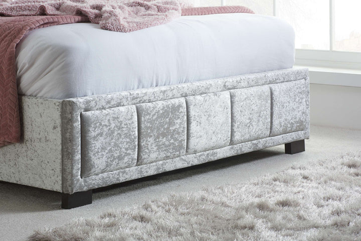 Hannover Fabric Bed Frame with Cushioned Headboard and Sprung Slatted Base