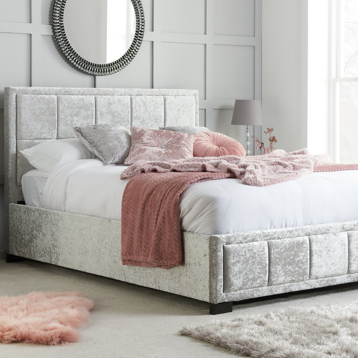 Berlin Ottoman Bed Frame with Storage and Upholstered Headboard