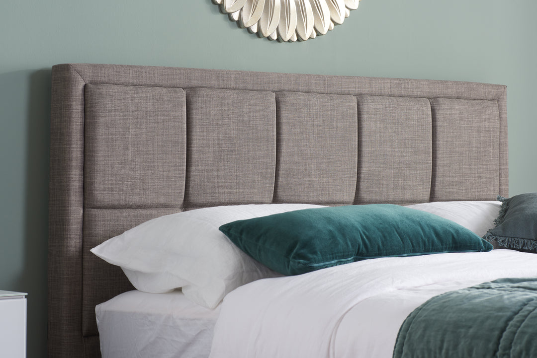 Hannover Fabric Bed Frame with Cushioned Headboard and Sprung Slatted Base