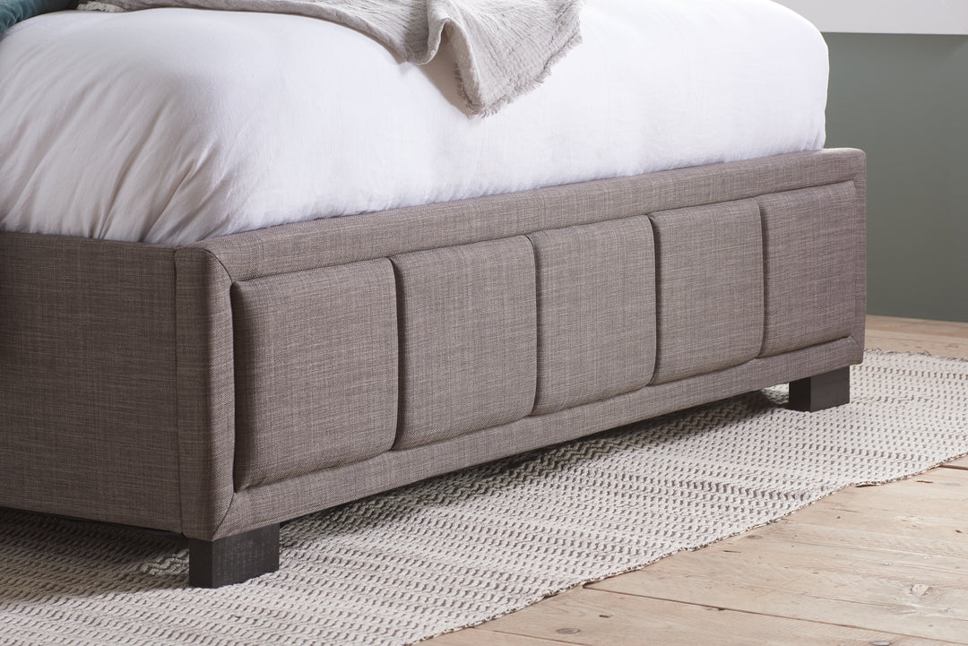 Hannover Fabric Bed Frame with Cushioned Headboard and Sprung Slatted Base