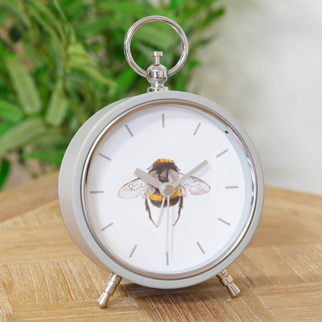 Hestia Bee Mantel Alarm Clock Metal Case