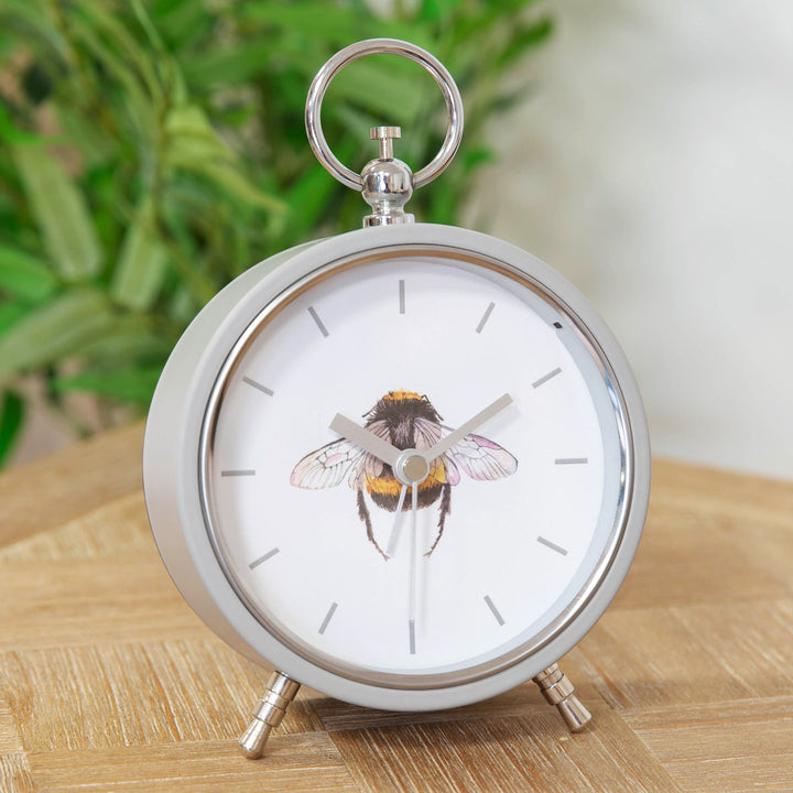 Hestia Bee Mantel Alarm Clock Metal Case