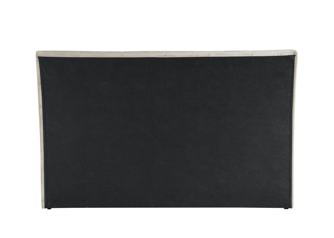 Modern Hemlock Bed with Curved Design and Chrome-Plated Feet