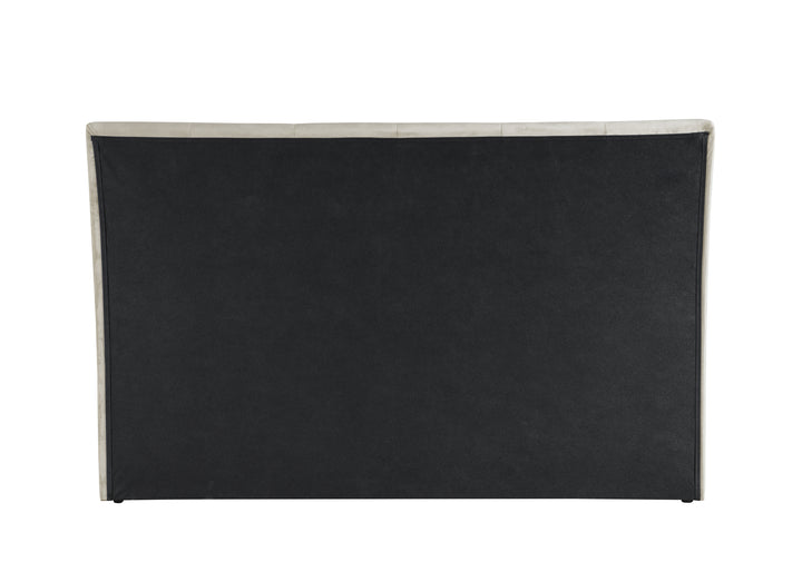 Modern Hemlock Bed with Curved Design and Chrome-Plated Feet