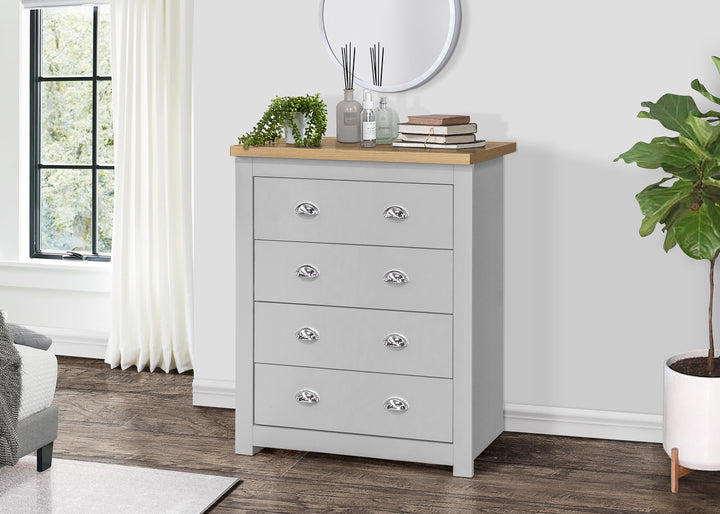 Highgate 4 Drawer Chest Stylish Farmhouse Storage for Home