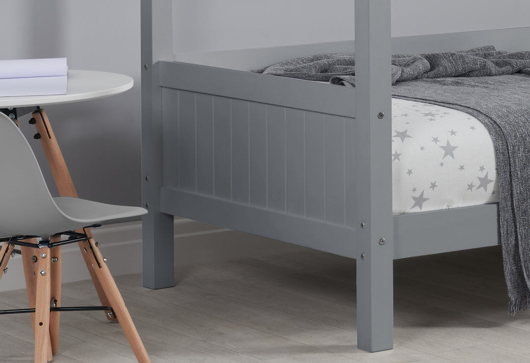 Wooden House Shaped Bed Frame with Solid Slatted Base for Kids' Independence