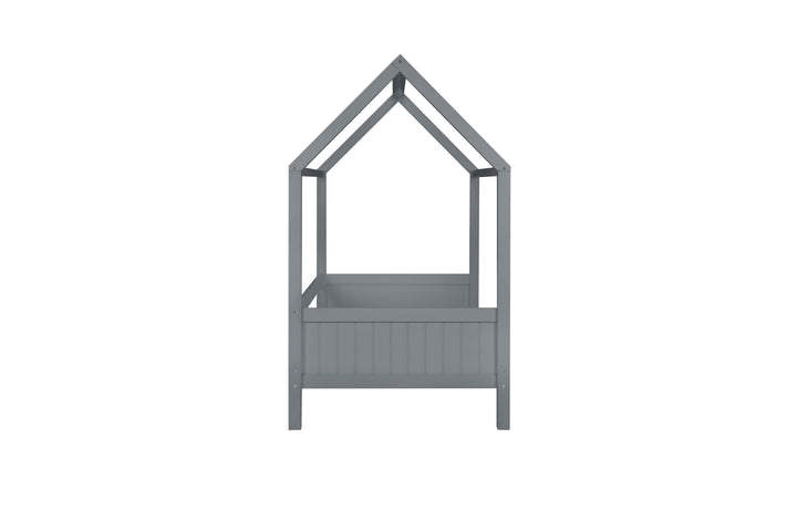 Wooden House Shaped Bed Frame with Solid Slatted Base for Kids' Independence