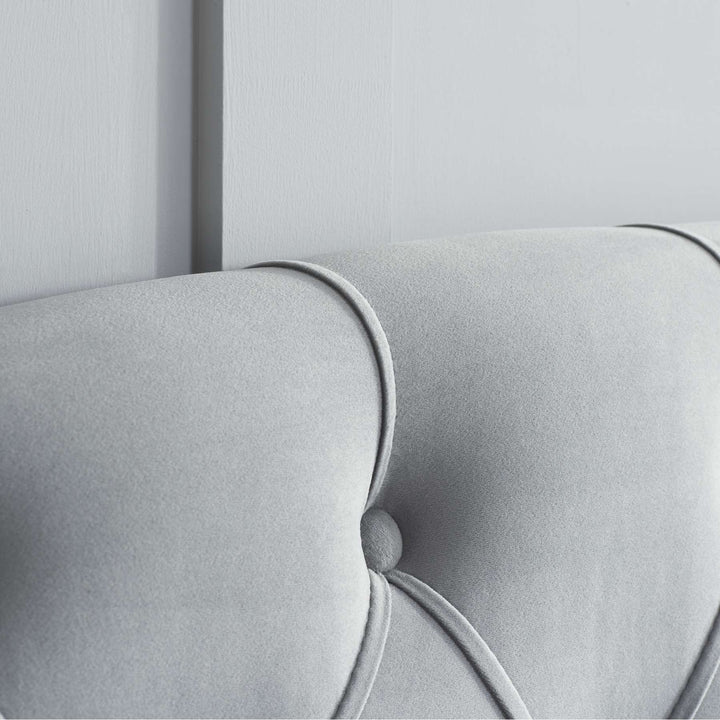 Elegant Wingback Bed Frame with Tufted Headboard and Storage Drawers