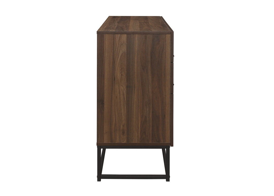 Houston 6 Drawer Chest Metal Walnut Wood Modern Storage Chest