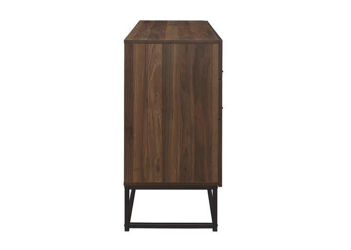 Houston 6 Drawer Chest Metal Walnut Wood Modern Storage Chest