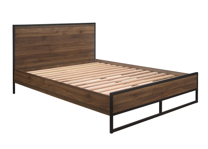 Houston Modern Bed with Walnut Effect Finish for Sophisticated Bedrooms