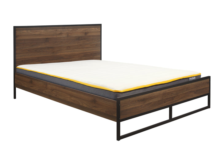 Houston Modern Bed with Walnut Effect Finish for Sophisticated Bedrooms