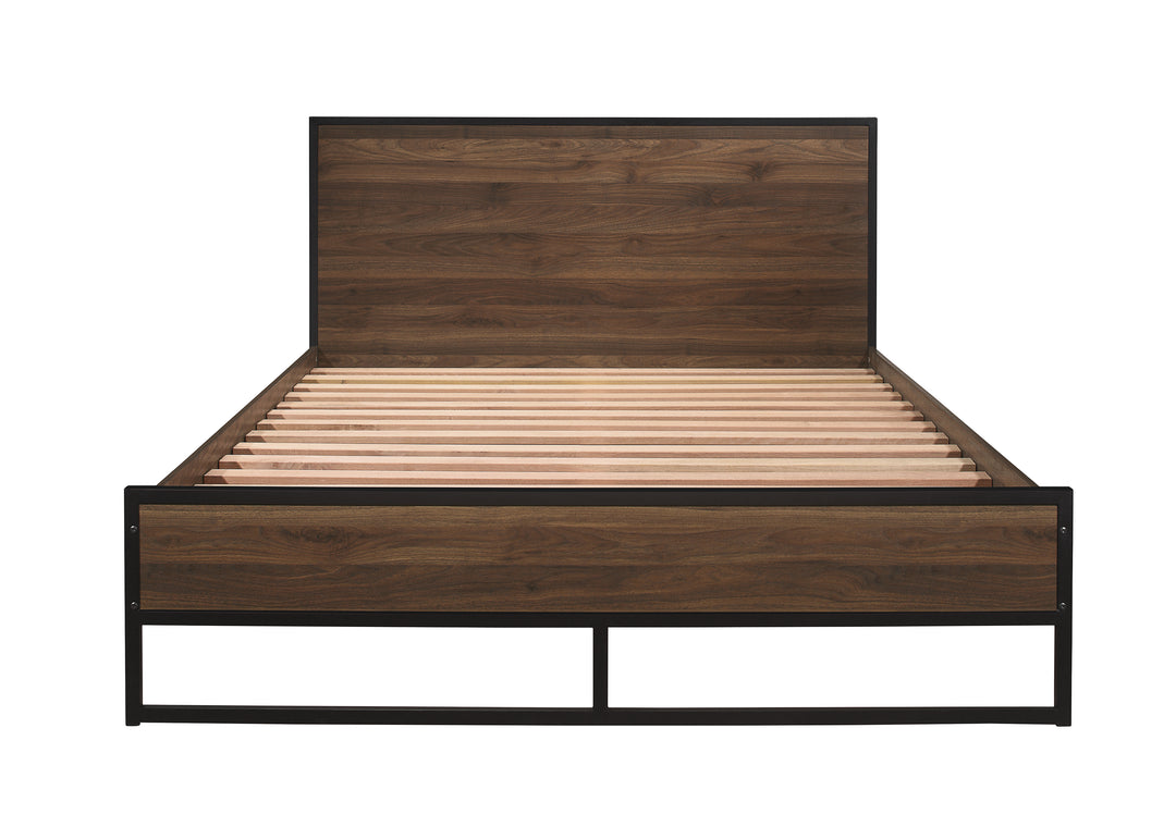 Houston Modern Bed with Walnut Effect Finish for Sophisticated Bedrooms