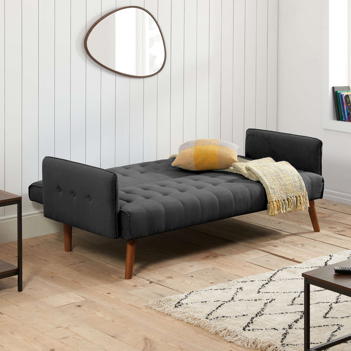 Hudson Sofa Bed Charcoal Fabric Stylish Guest Bed for Living Room