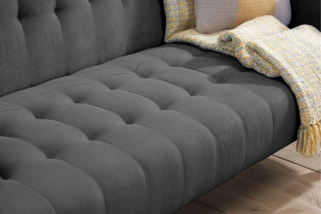 Hudson Sofa Bed Charcoal Fabric Stylish Guest Bed for Living Room