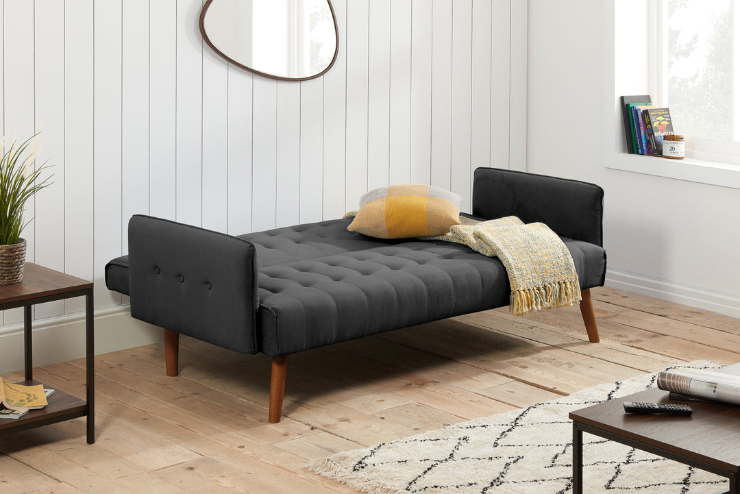 Hudson Sofa Bed Charcoal Fabric Stylish Guest Bed for Living Room