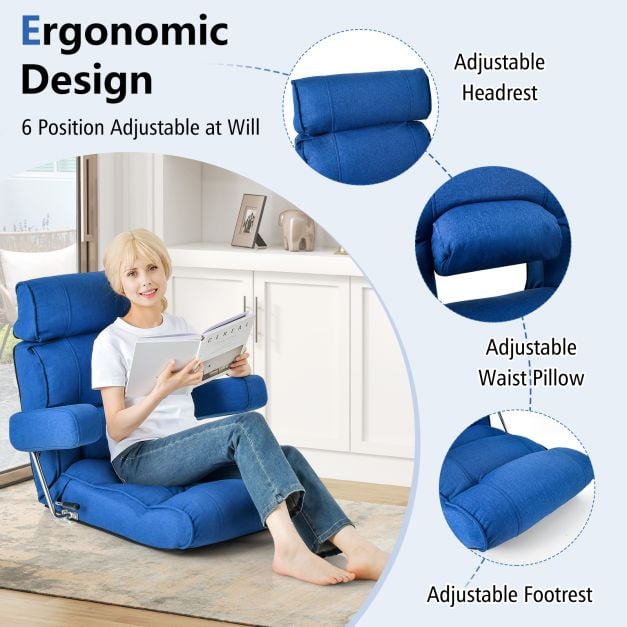 Ergonomic Sofa Lounger Chair with Stepless Adjustment Back