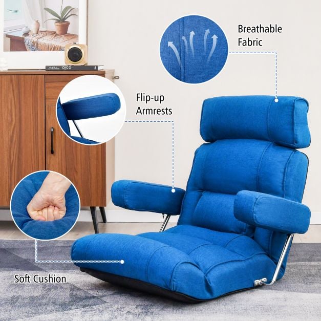 Ergonomic Sofa Lounger Chair with Stepless Adjustment Back