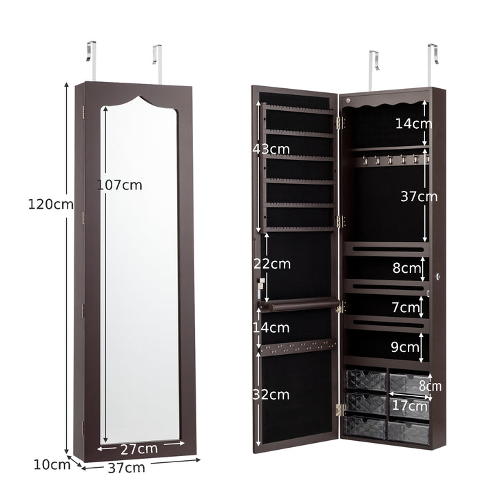 Wall Mounted Jewellery Armoire with LED Light - TidySpaces