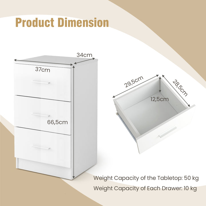 3 Drawer Wooden Dresser Cabinet with Anti Toppling Device - TidySpaces