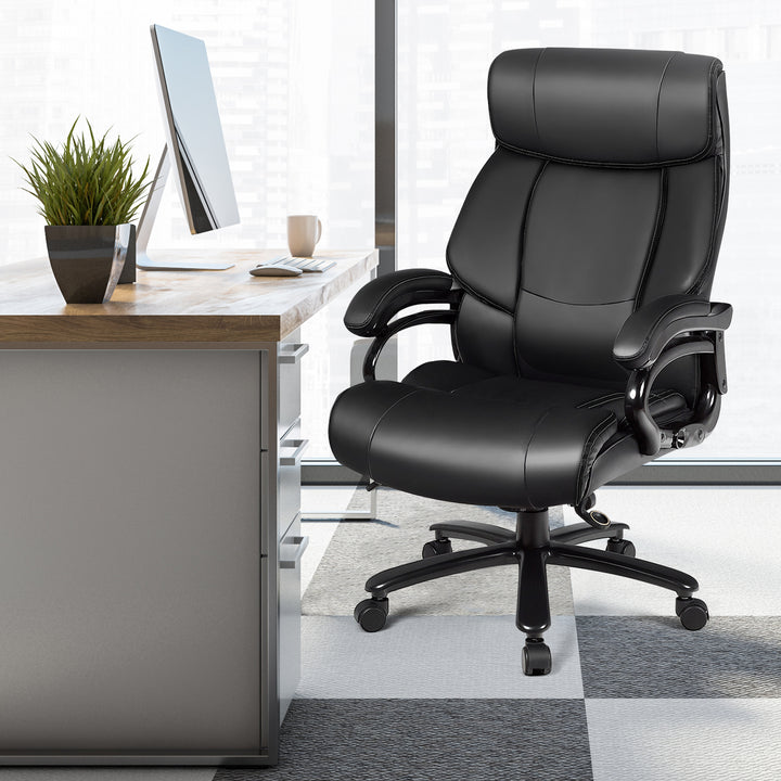 Ergonomic Office Chair with Padded Armrests and Adjustable Height - TidySpaces