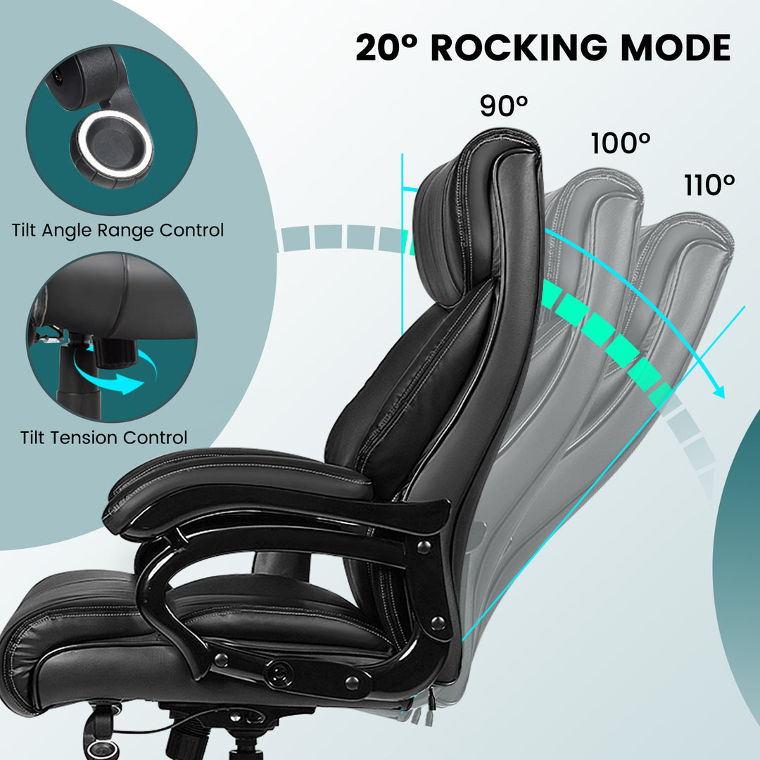 Ergonomic Office Chair with Padded Armrests and Adjustable Height - TidySpaces