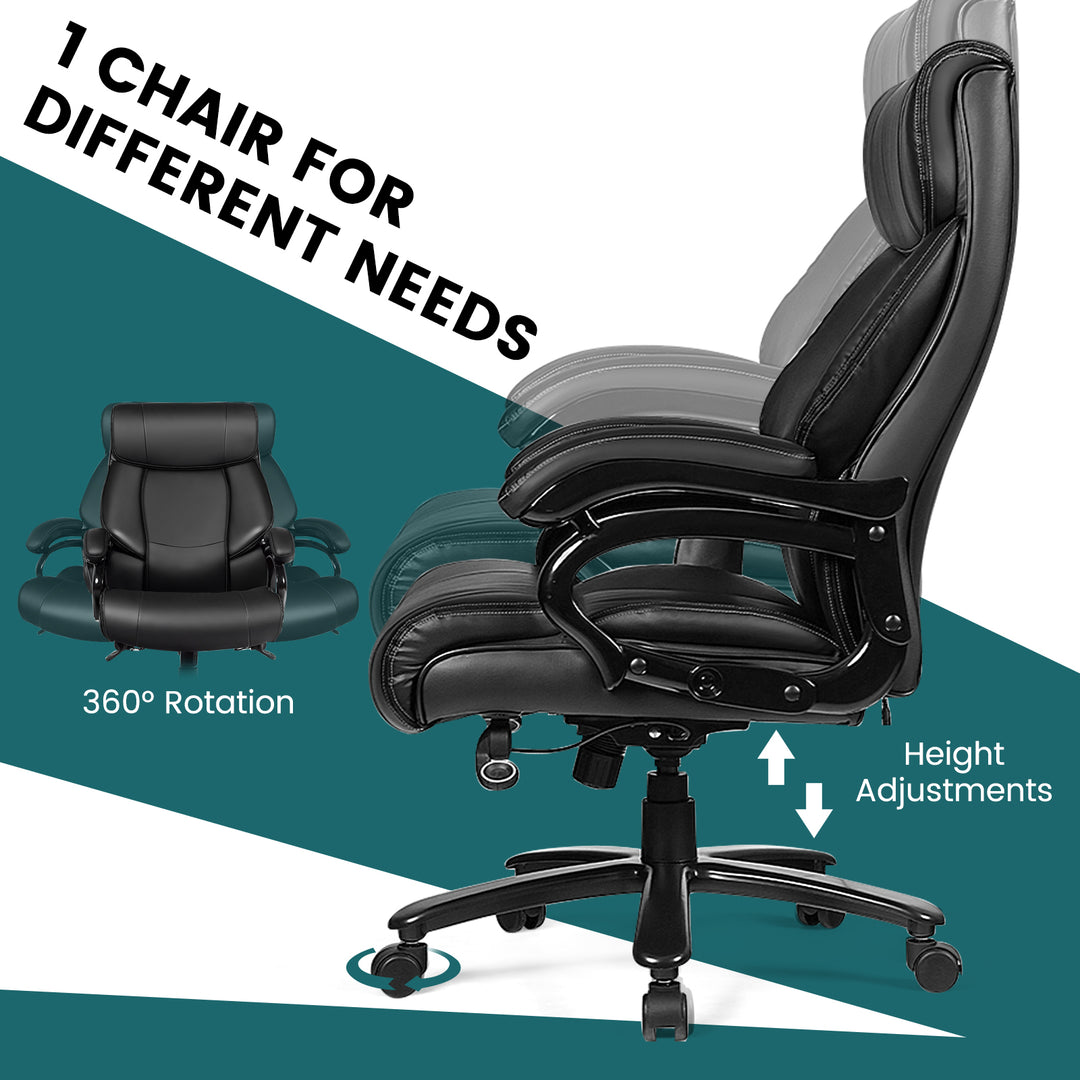 Ergonomic Office Chair with Padded Armrests and Adjustable Height - TidySpaces