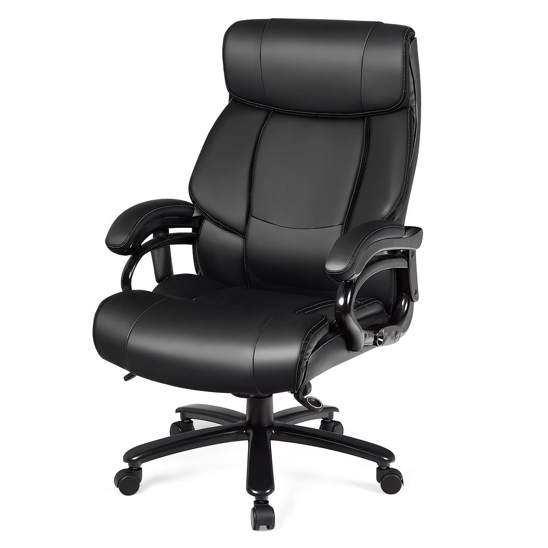 PU Leather Massage Office Chair with Thick Foam Cushion - TidySpaces