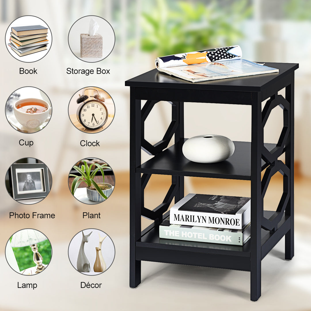 3 Tier Bedside Table with Storage Shelves for Living Room Bedroom - TidySpaces