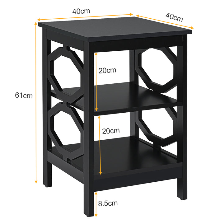 3 Tier Bedside Table with Storage Shelves for Living Room Bedroom - TidySpaces